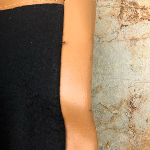 Gucci Vtg Black Felt/Brown Leather Shoppers Tote - Picture 6 of 8